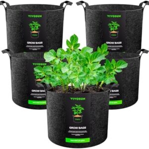 VIVOSUN 5-Pack 5 Gallon Grow Bags Heavy Duty 300G …