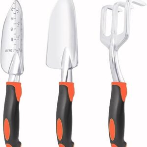 Garden Tools Set, 3 Pack Heavy Duty Gardening Tool…