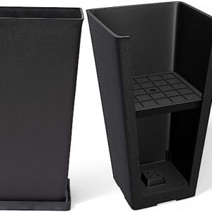 LA JOLIE MUSE 26 inch Tall Black Planters for Outd…