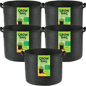 LotFancy 10 Gallon Grow Bags, 5-Pack, Thickened No…