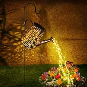 Solar Watering Can with Lights,Solar Outdoor Garde…