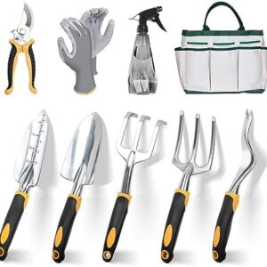 Garden Tools, 9 Piece Heavy Duty Gardening Tools S…