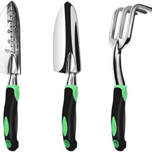 Garden Tool Set, 3 Pack Aluminum Heavy Duty Garden…