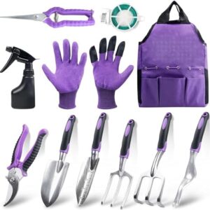 Covacure Gardening Tool Set – 11 Piece Aluminum Al…