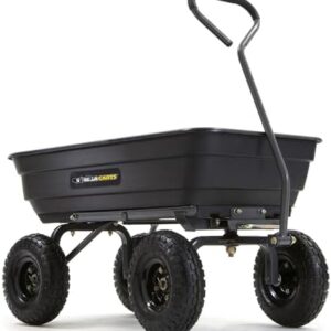 Gorilla Carts Poly Garden Dump Cart with Easy to A…