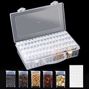 64 Slots Plastic Seed Storage Box Organizer with L…