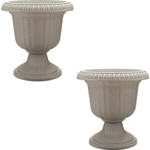 Southern Patio Outdoor Urn Planter, Stone (2 Pack)