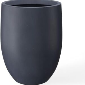 Kante 21.7″ H Dark Gray Concrete Tall Planter, Lar…