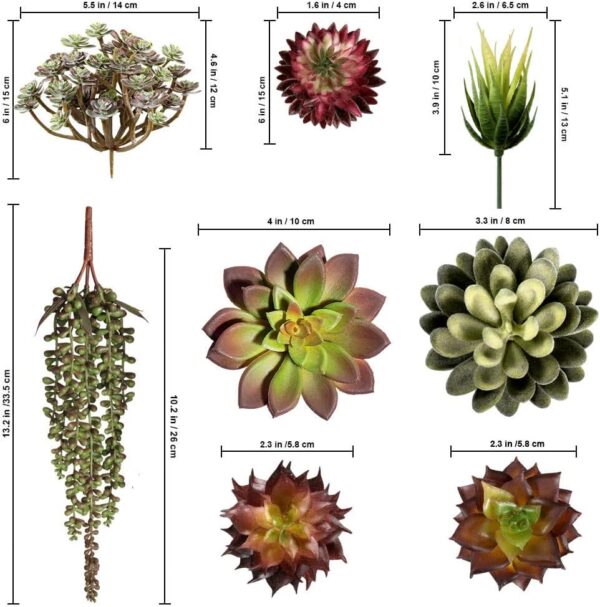 Artificial Succulent Plants Fake Assorted - 16 Pac... - Image 7