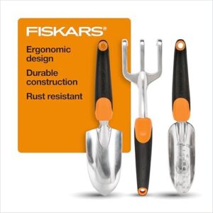 Fiskars 3-in-1 Garden Tool Set, Includes Trowel, T…