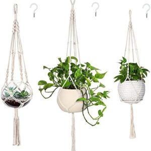 MIPON 3 Pack Macrame Plant Hanger Indoor Hanging P…