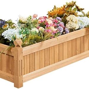 Yaheetech 43.5″ L×16″ W×14″ H Wooden Raised Garden…
